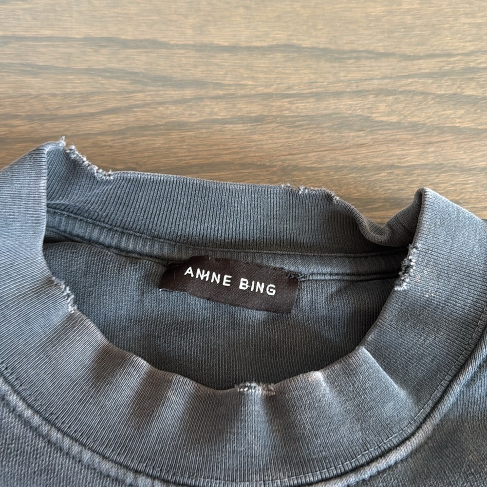 Anine Bing Oversized Charcoal Sweatshirt Size XXS - Picture 2 of 7